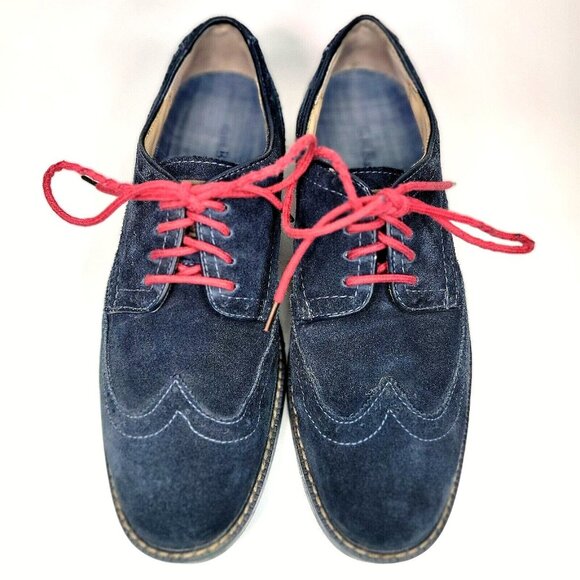 GH Bass Pasadena Suede Wingtip Loafers Blue sz 7.5 M Oxford shoes contrast sole main image 5